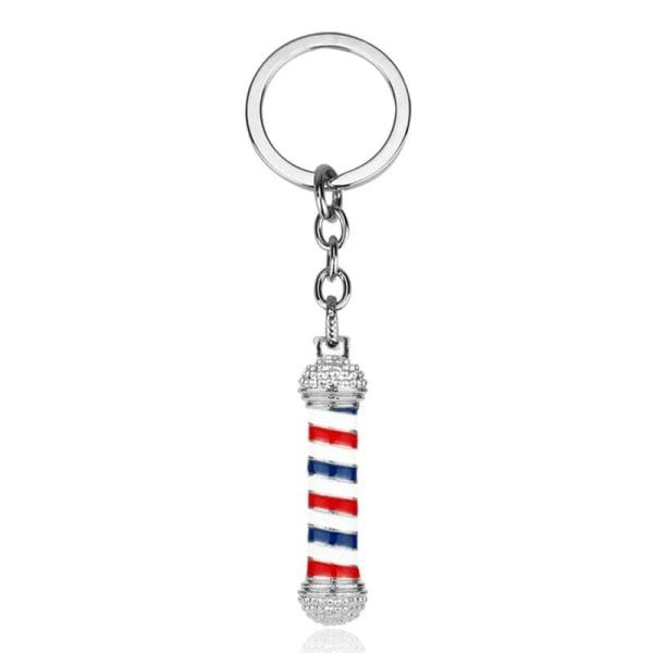 Breloc BarberPole Silver Argintiu